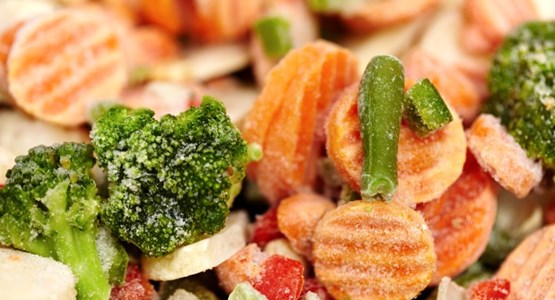 Verduras congeladas para alimentación saludable
