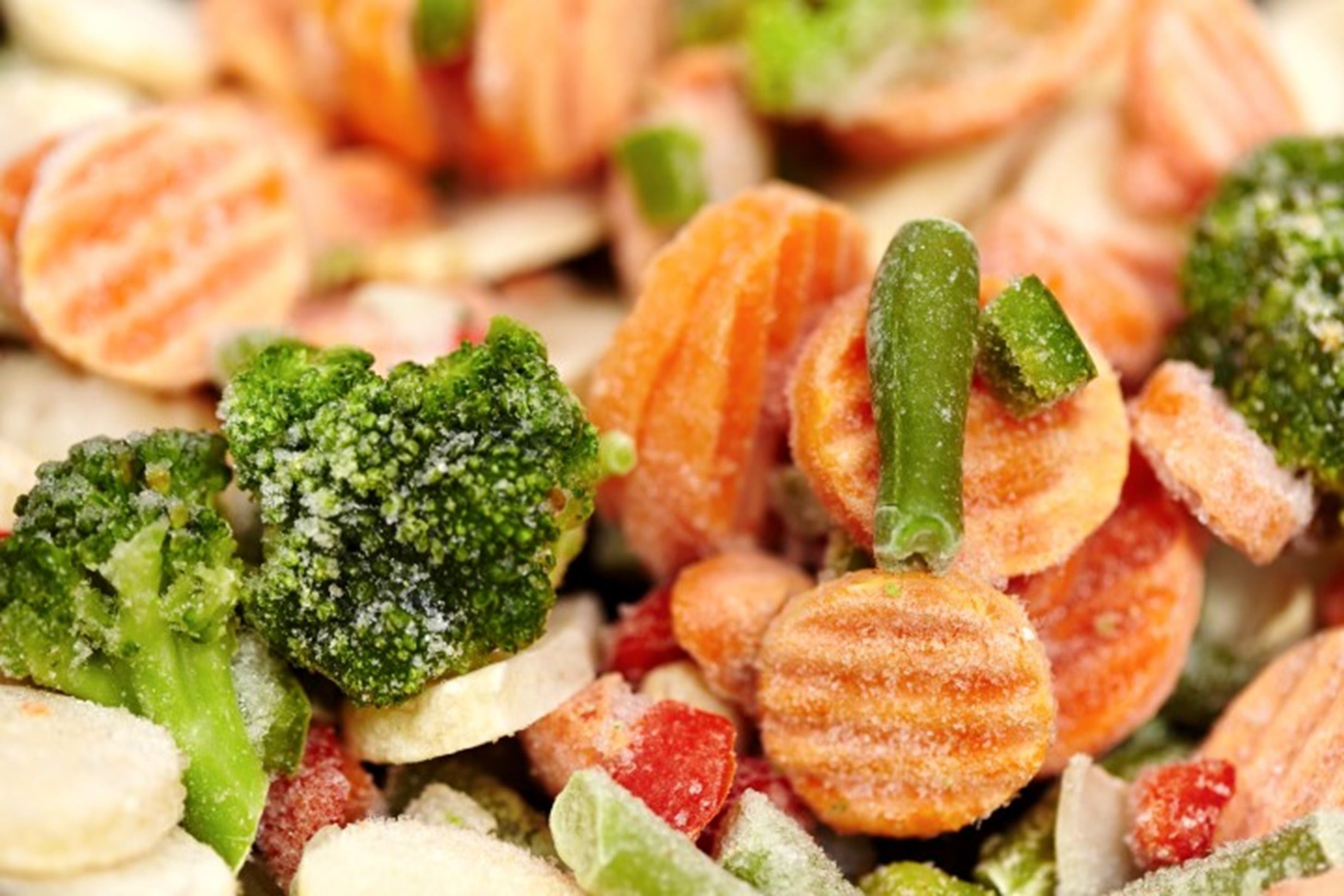 Verduras congeladas para alimentación saludable